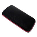 Star-Case® Nova ''Gutti'' for Apple IPhone 4, 4S echt Leder Black - Fuchsia