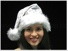 Weihnachtsmütze m. dickem Pelzrand aus Samtst. Mit Glitzersteinen