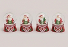 SCHNEEKUGEL NIKOLAUS POLY/GLAS 4-F.S.9CM