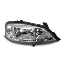 Scheinwerfer Opel Astra G, 98-04, integrierte Blinker und LWR, Klarglas/chrom