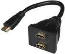 HDMI Y-Adapter / Verteiler, 1x HDMI-Stecker > 2x HDMI-Kupplung