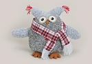 EULE GRAU PLUESCH/TEXTIL 46X20X35CM
