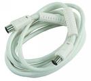 Antennenkabel HQ für 100Hz, 2,5m Koax-Stecker/-Kupplung, weiß