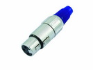 XLR-Kupplung kurz, blau, 3-polig, Metall /10