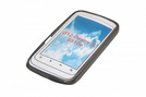 Silicon Case (Flex) für HTC Desire S transparent / black