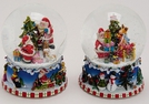 SPIELUHR/SCHNEEKUGEL NIKOLAUS POLY SORT.21CM
