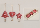 WEIHNACHTSHAENGER-SET 9TLG ROT MET.SORT.6CM
