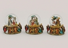 SCHNEEKUGEL KRIPPE POLY/GLAS 3-F.S.9CM