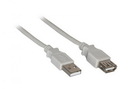 Kabel USB 2.0 A (St.) - A (Bu.) 5,0 m grey