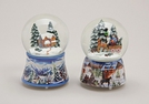 SPIELUHR/SCHNEEKUGEL W-DEKOR KER 2-F.S.14CM