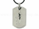 ES-05 Edelstahlanhänger mit Zirkonia-Stein an Kautschukkette