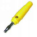 Bananen-Stecker 4mm Querloch + Druckfeder, gelb