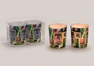WINDLICHT-SET BUDDHA GLAS 5X5X6CM