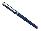 Rollerpen aus Metall mit blauschreibender Mine.