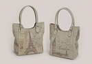 HANDTASCHE LONDON/PARIS LEINEN 27X15X50CM
