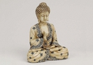 BUDDHA SITZEND BEIGE POLY 11X16CM