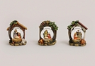 SCHNEEKUGEL KRIPPE POLY/GLAS 3-F.S.9CM