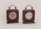 TISCHUHR QUADRAT ROT MET. 2-F.S. 20X27CM